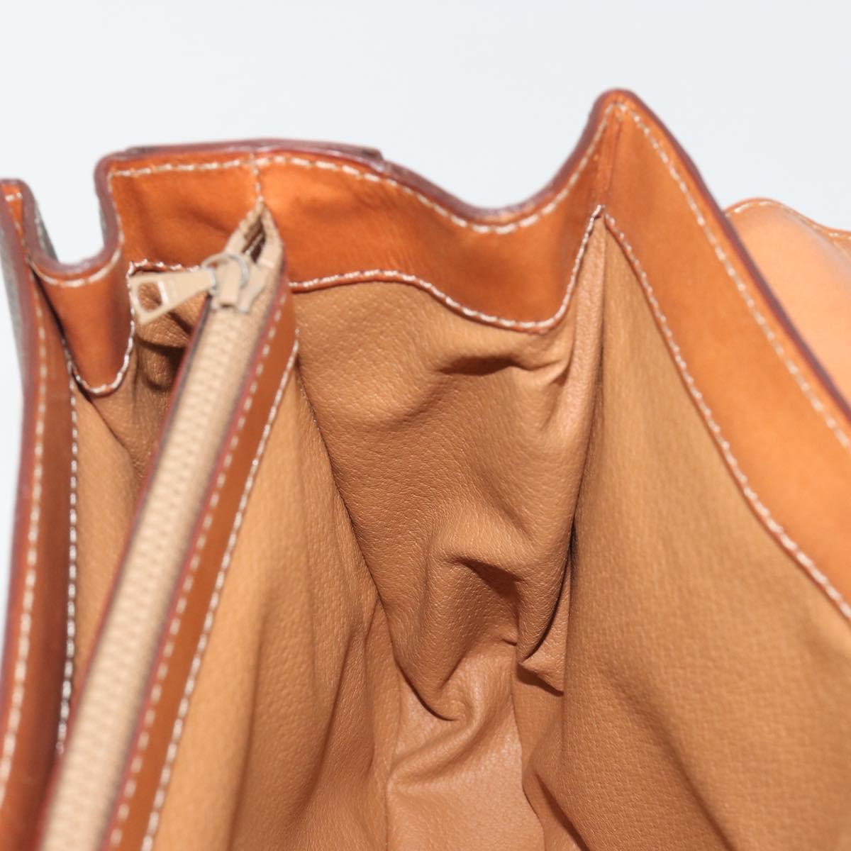 CELINE Macadam Hand Bag PVC Leather 2way Brown Gold Tone Auth ki6704