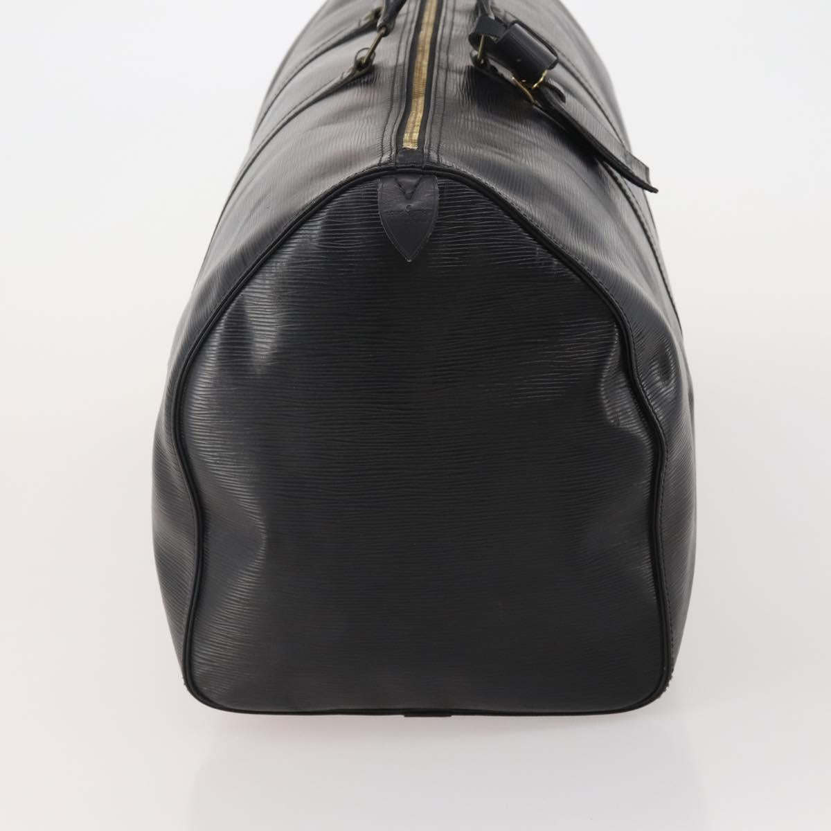 LOUIS VUITTON Epi Keepall 60 Boston Bag Noir M42942 LV Auth ki6707