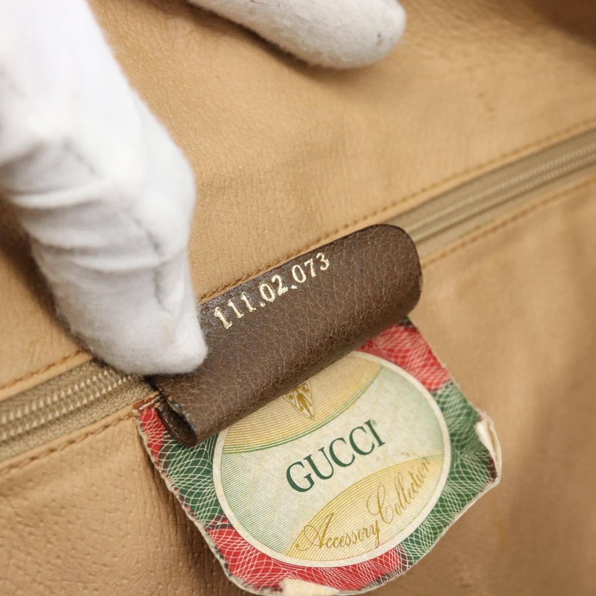 GUCCI GG Supreme Boston Bag PVC Leather 2way Beige Gold 111.02.073 Auth ki6710A