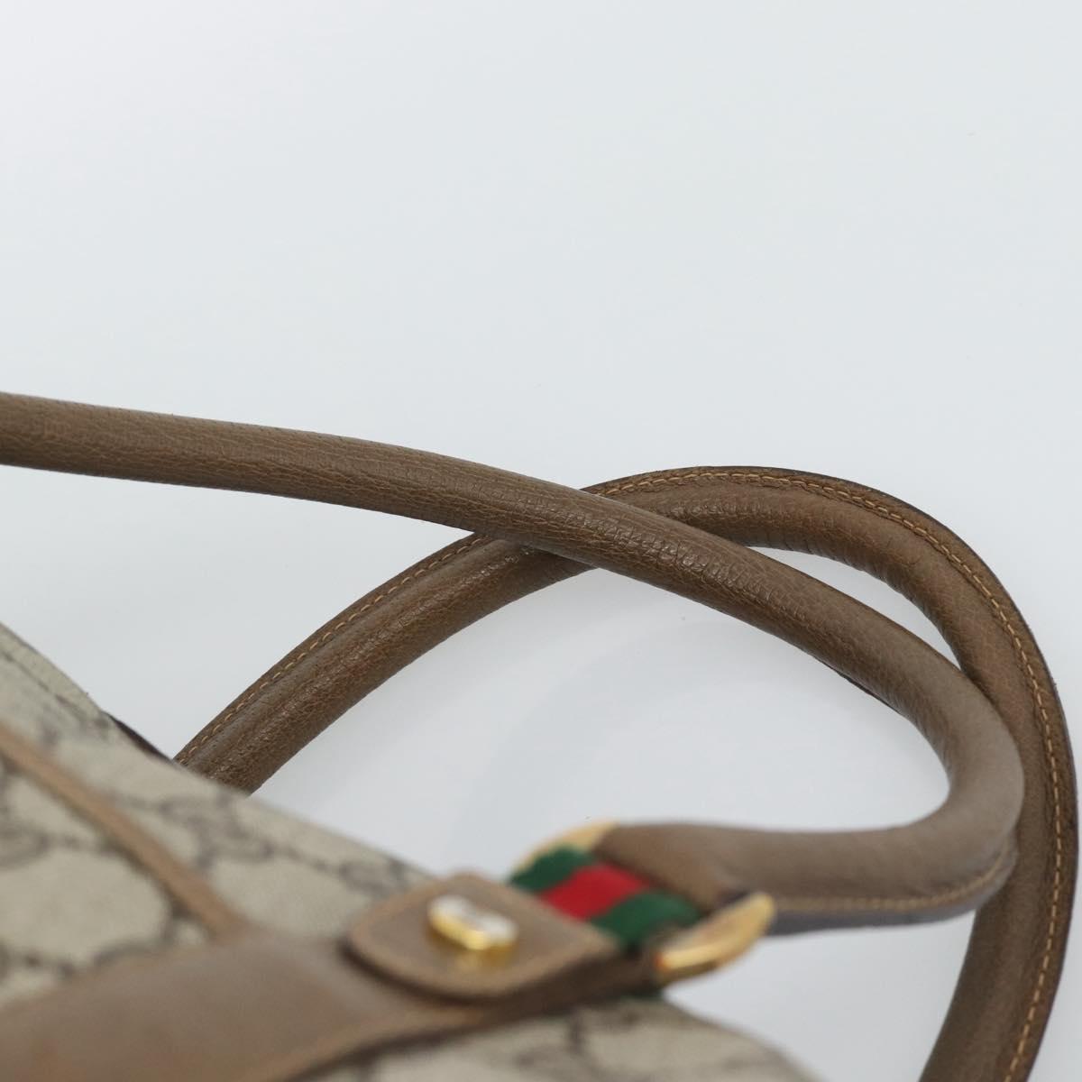 GUCCI GG Supreme Boston Bag PVC Leather 2way Beige Gold 111.02.073 Auth ki6710A