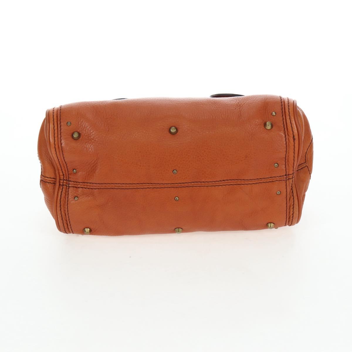 Chloe Paddington Hand Bag Leather Brown Gold Tone Auth ki6714M