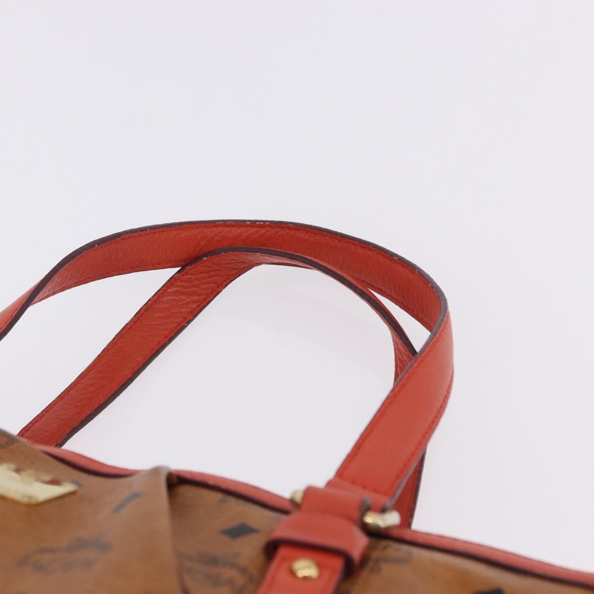 MCM Vicetos Tote Bag PVC Leather 2way Brown Gold Tone Auth ki6729A