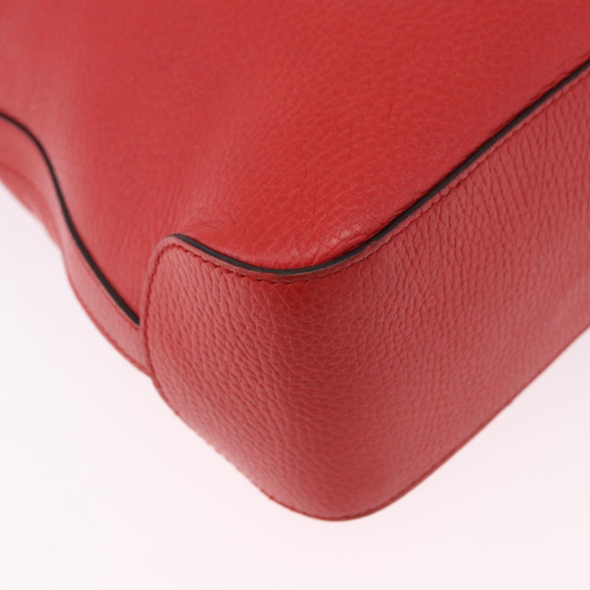 GUCCI Hobo Shoulder Bag Leather Orange Gold Tone 336659 Auth ki6731V