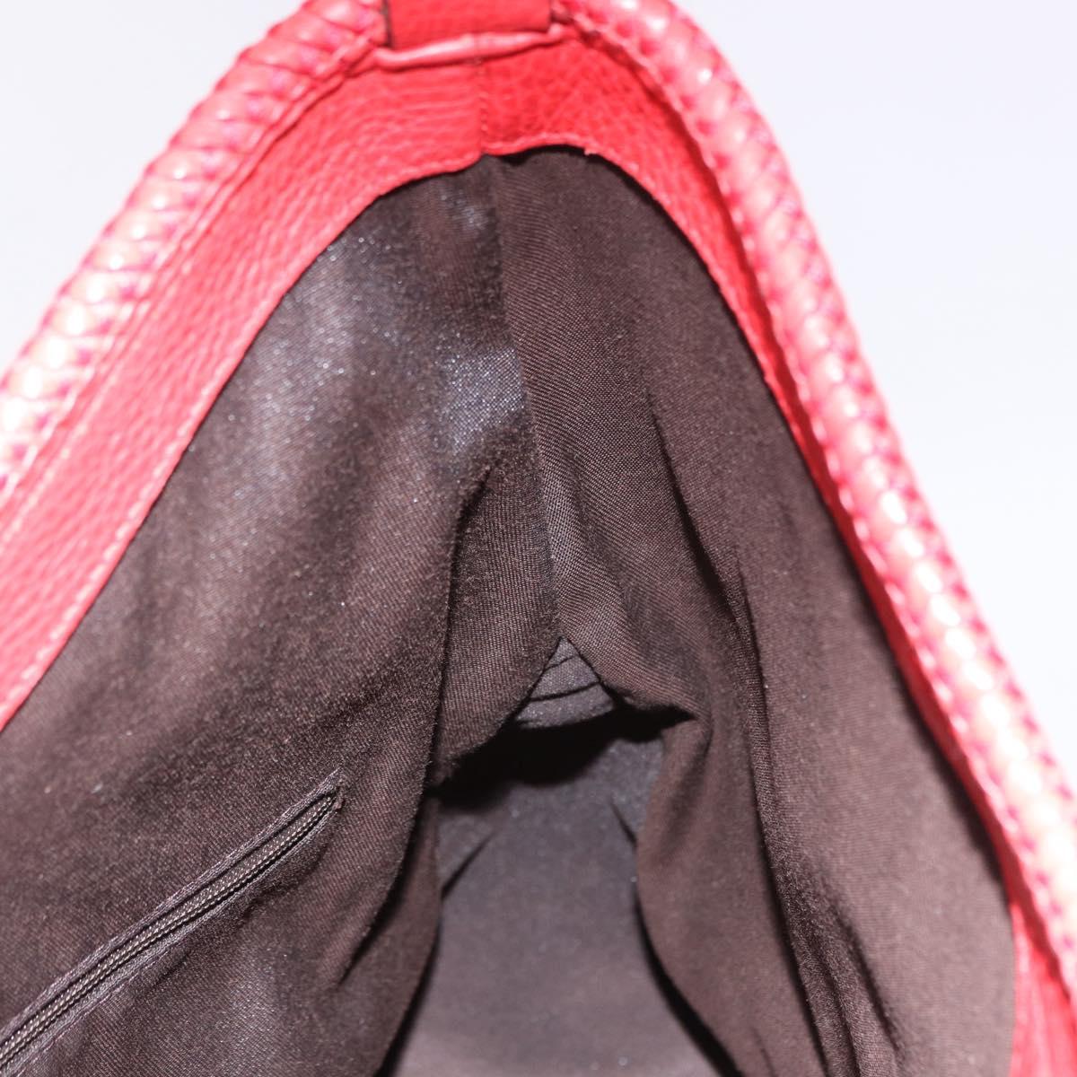 GUCCI Hobo Shoulder Bag Leather Orange Gold Tone 336659 Auth ki6731V