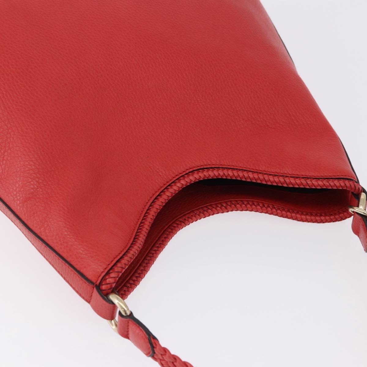 GUCCI Hobo Shoulder Bag Leather Orange Gold Tone 336659 Auth ki6731V