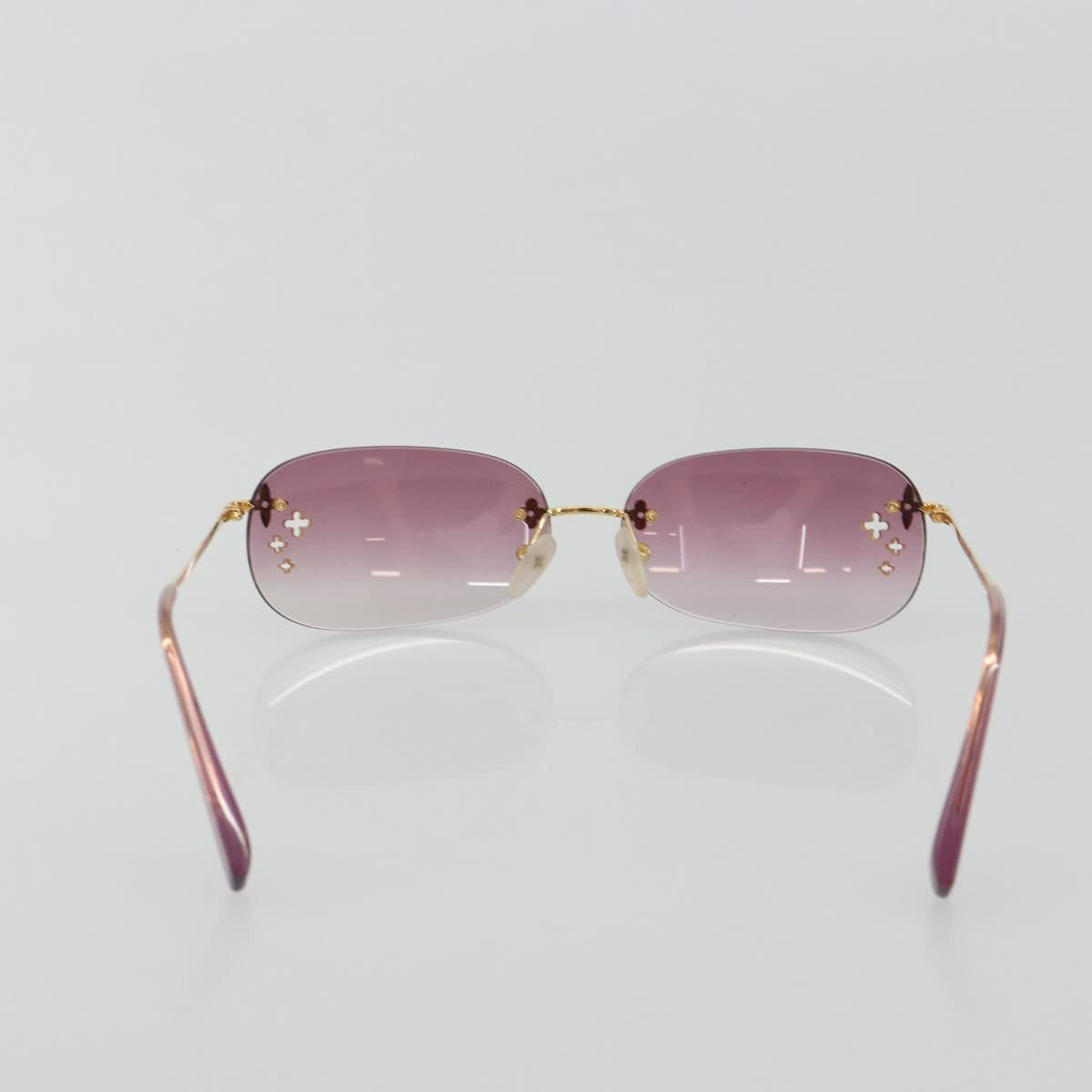 LOUIS VUITTON Desmayo Rectangle Sunglasses Metal Pink Gold Z0089U Auth ki6735M