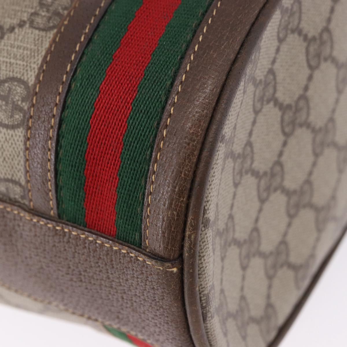 GUCCI GG Supreme Shoulder Bag PVC Leather Beige Gold 001.58.0035 Auth ki6736