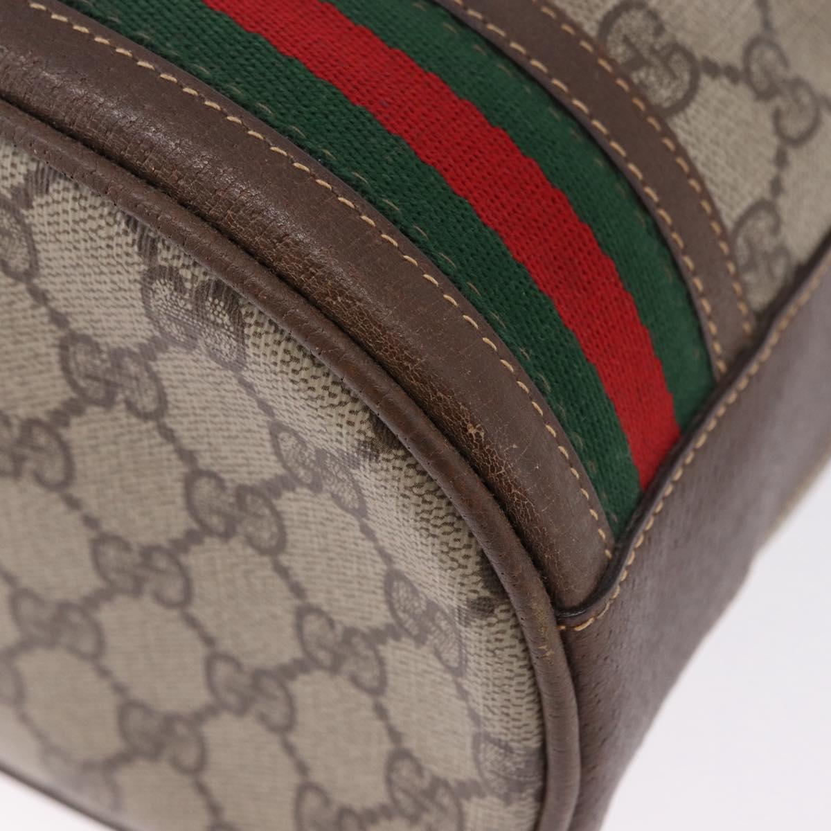 GUCCI GG Supreme Shoulder Bag PVC Leather Beige Gold 001.58.0035 Auth ki6736