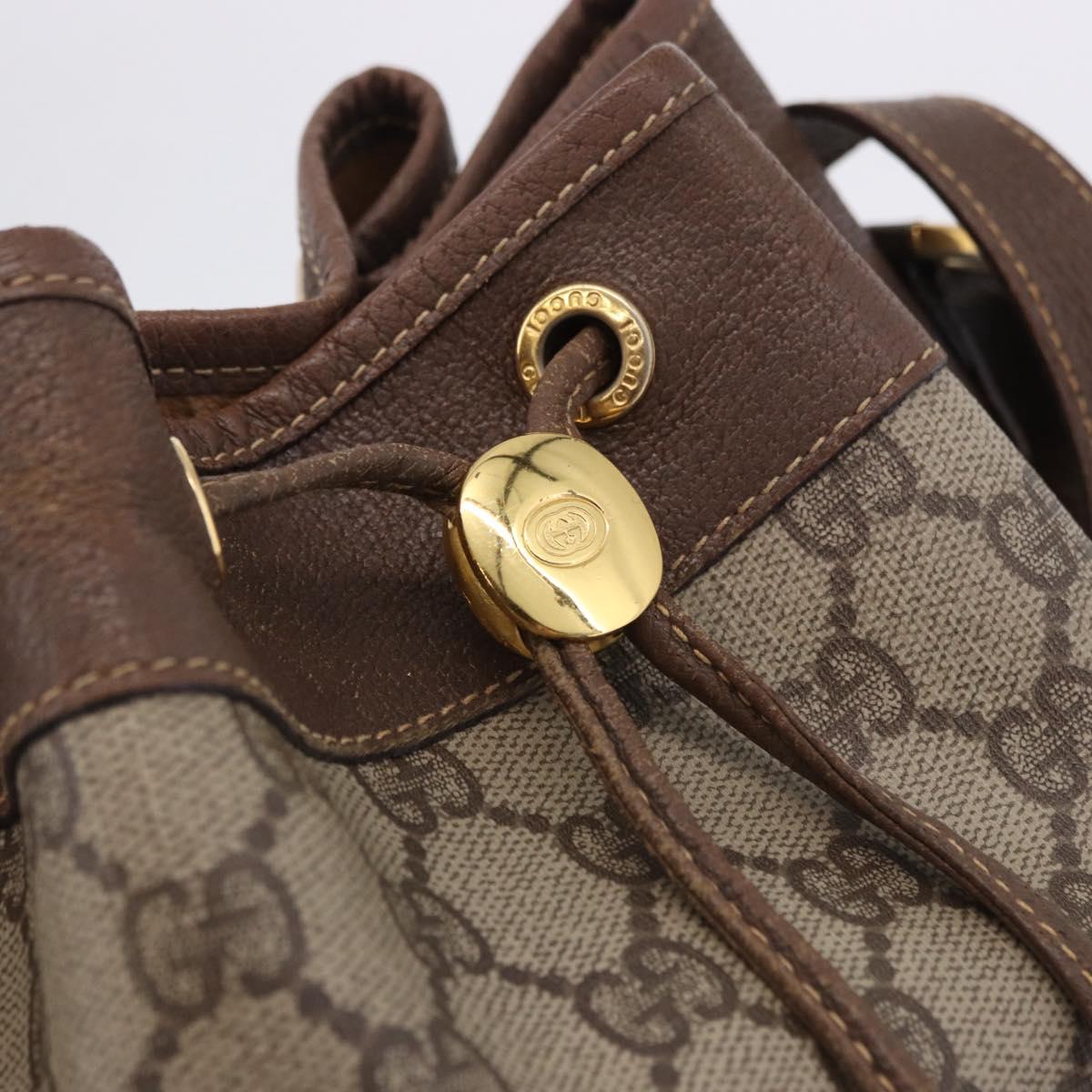 GUCCI GG Supreme Shoulder Bag PVC Leather Beige Gold 001.58.0035 Auth ki6736