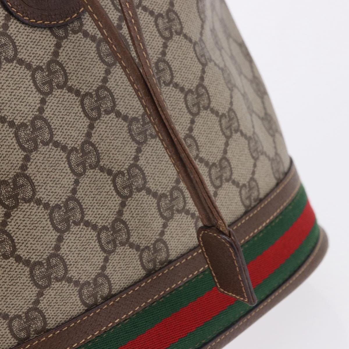 GUCCI GG Supreme Shoulder Bag PVC Leather Beige Gold 001.58.0035 Auth ki6736
