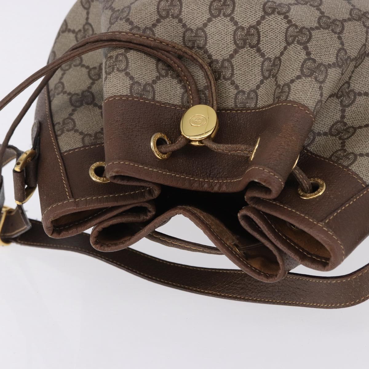GUCCI GG Supreme Shoulder Bag PVC Leather Beige Gold 001.58.0035 Auth ki6736