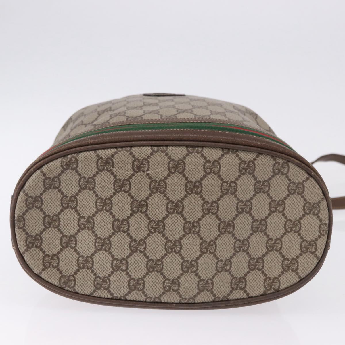 GUCCI GG Supreme Shoulder Bag PVC Leather Beige Gold 001.58.0035 Auth ki6736