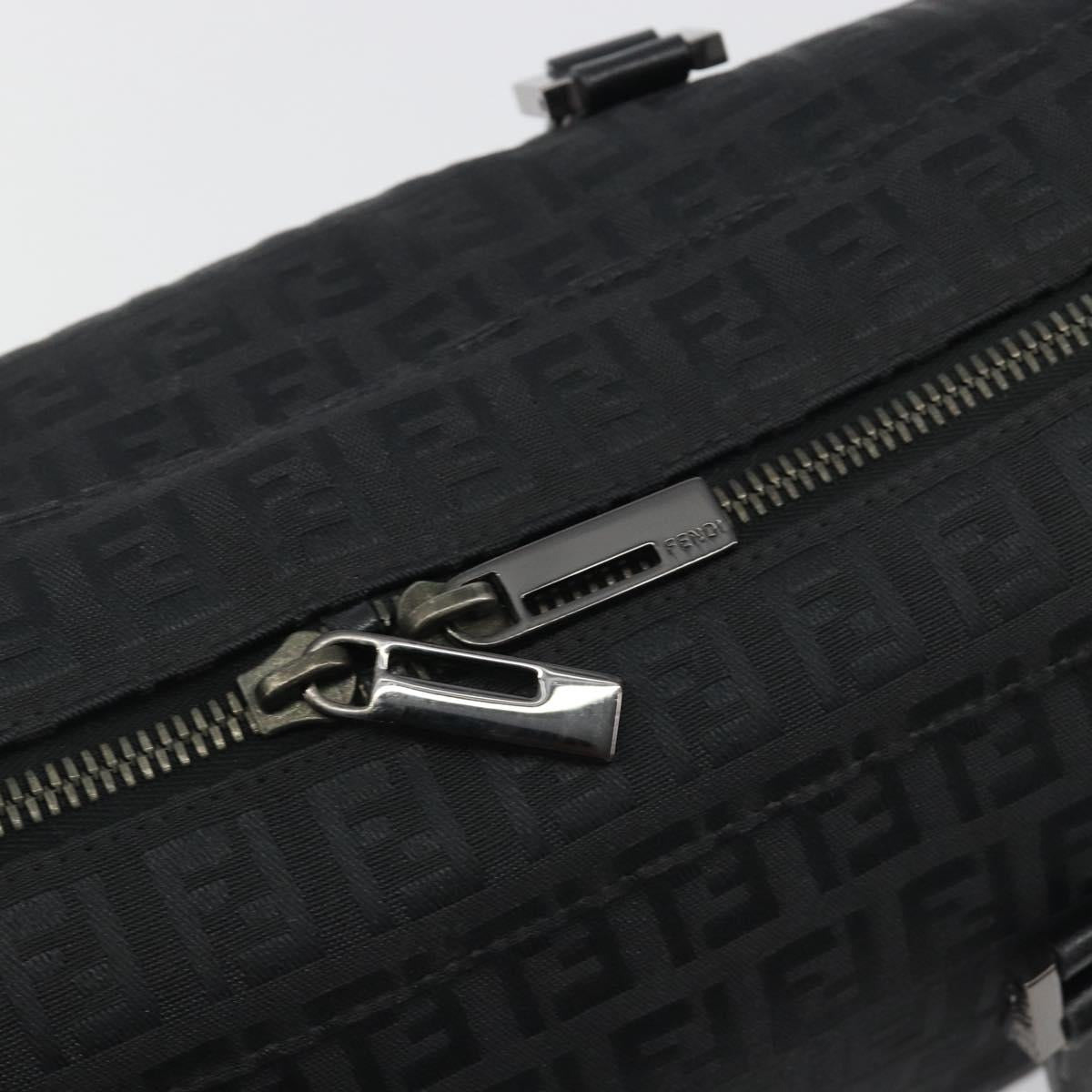 FENDI Zucchino Canvas Hand Bag Black Silver 8BH031 Auth ki6737