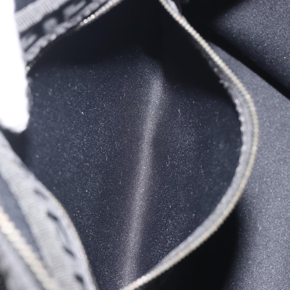 FENDI Zucchino Canvas Hand Bag Black Silver 8BH031 Auth ki6737
