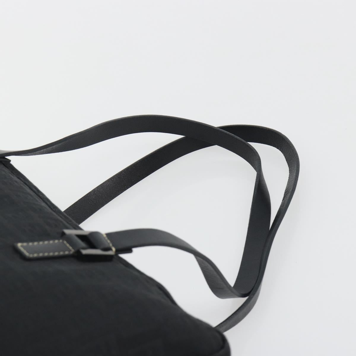 FENDI Zucchino Canvas Hand Bag Black Silver 8BH031 Auth ki6737