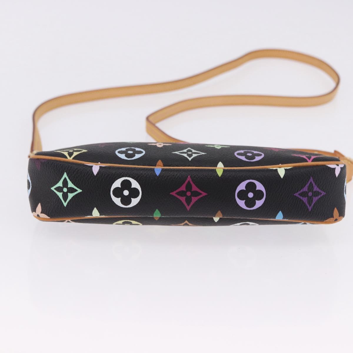 LOUIS VUITTON Monogram Multicolor Pochette Accessoires Black M92648 Auth ki6740M