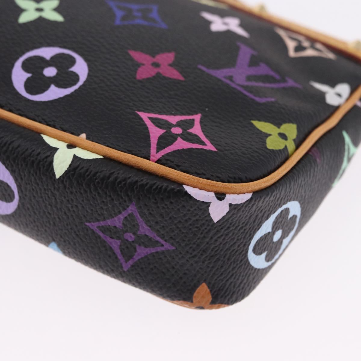 LOUIS VUITTON Monogram Multicolor Pochette Accessoires Black M92648 Auth ki6740M