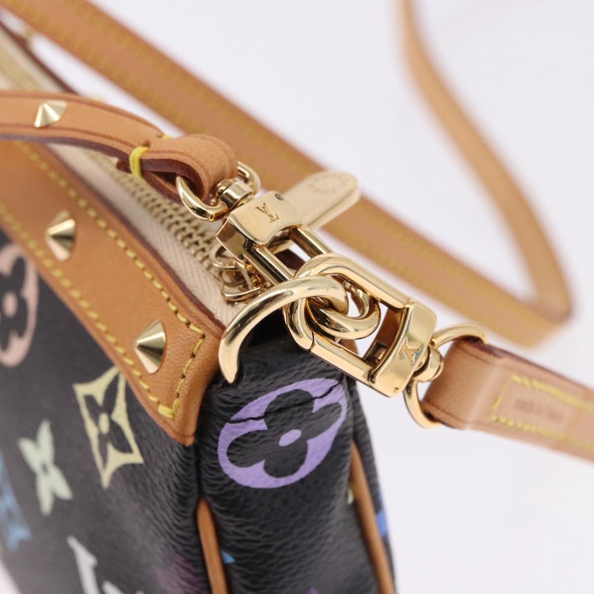 LOUIS VUITTON Monogram Multicolor Pochette Accessoires Black M92648 Auth ki6740M