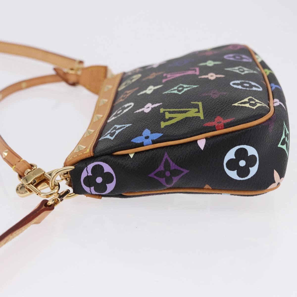 LOUIS VUITTON Monogram Multicolor Pochette Accessoires Black M92648 Auth ki6740M