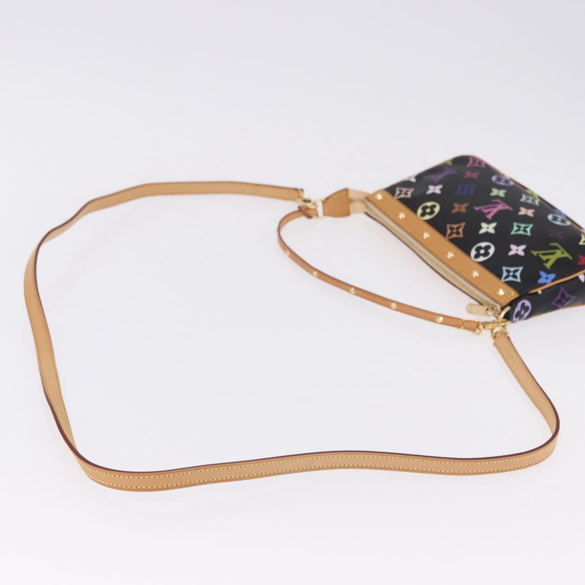 LOUIS VUITTON Monogram Multicolor Pochette Accessoires Black M92648 Auth ki6740M
