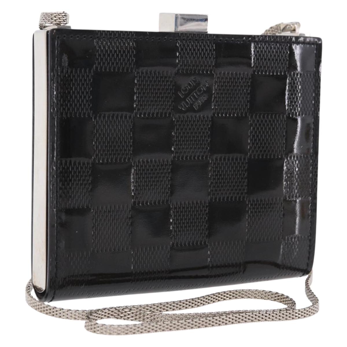 LOUIS VUITTON Damier Vernis Anjou PM Shoulder Bag Black M92112 LV Auth ki6743V