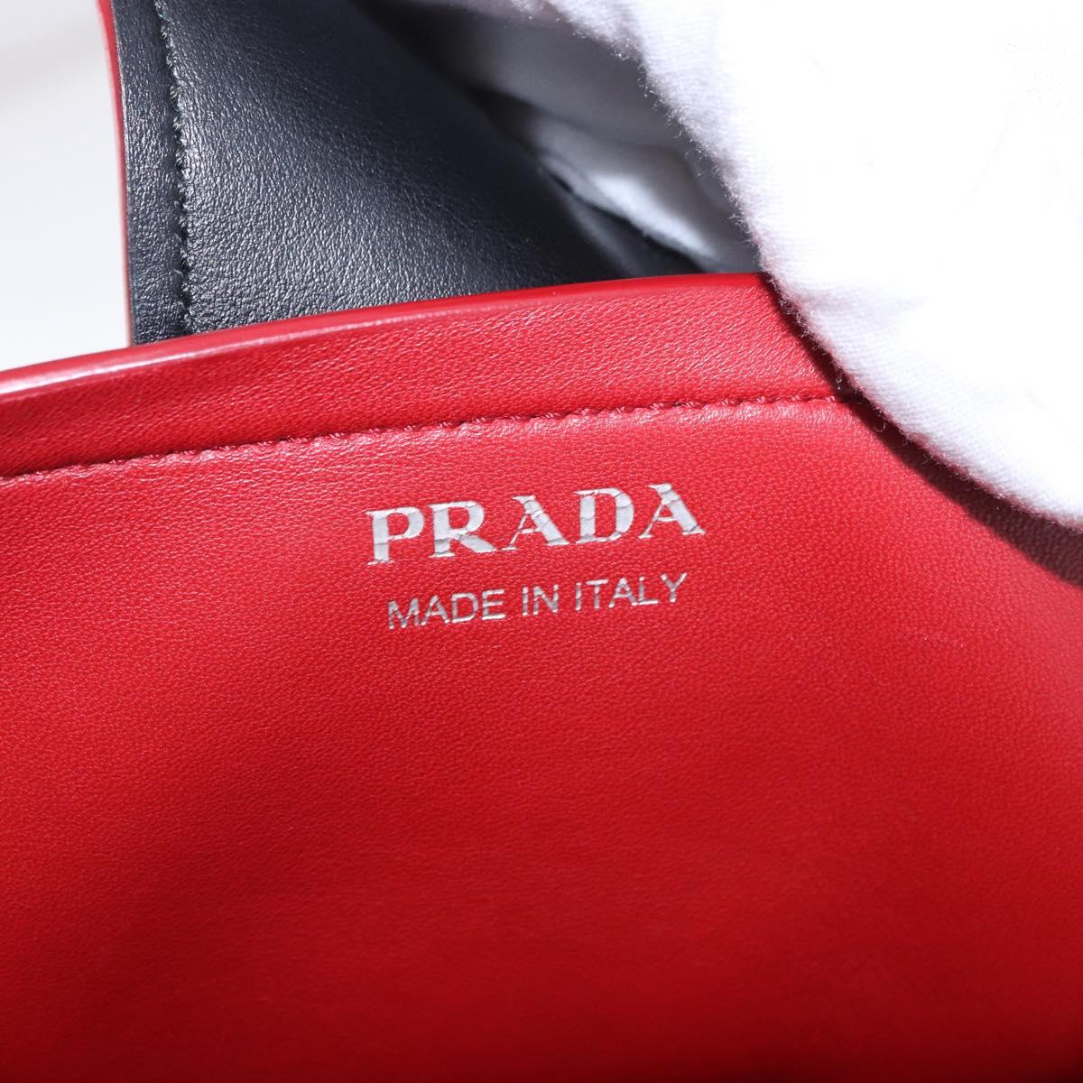 PRADA Hand Bag Leather 2way Black Silver Auth ki6745M