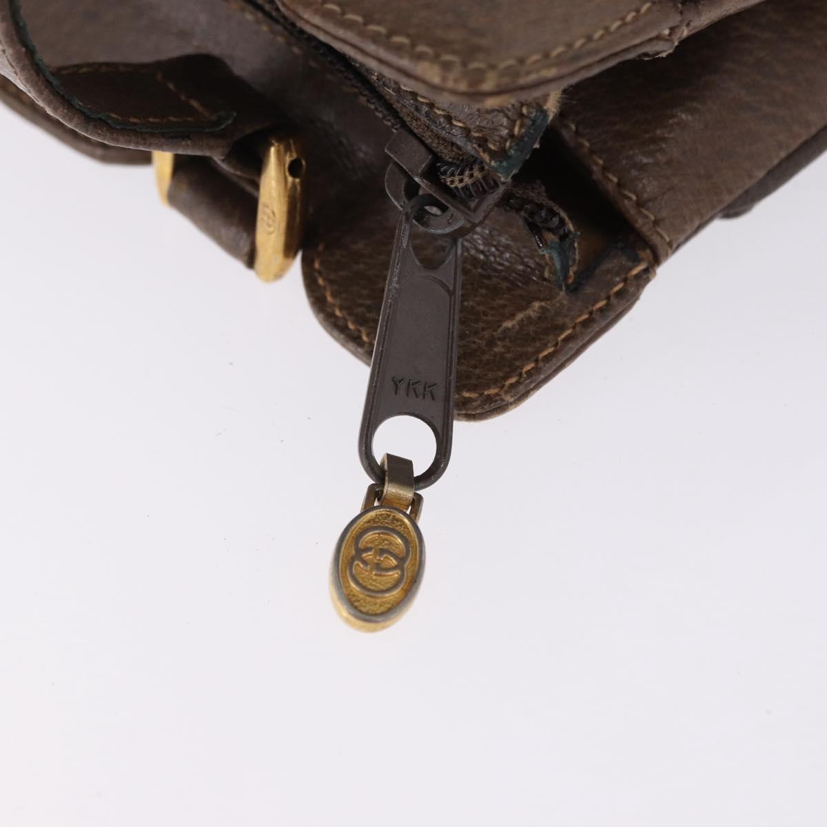 GUCCI GG Supreme Shoulder Bag PVC Beige Gold Auth ki6747