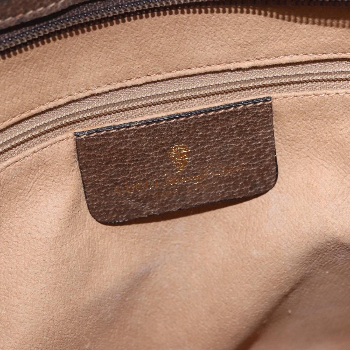 GUCCI GG Supreme Shoulder Bag PVC Beige Gold Auth ki6747