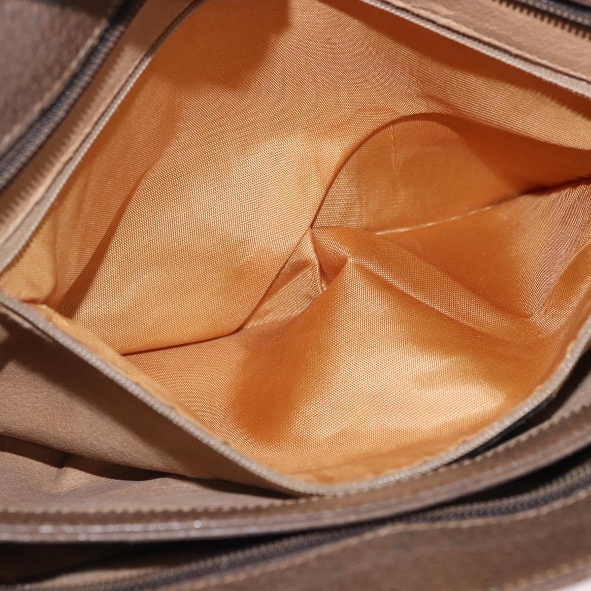 GUCCI GG Supreme Shoulder Bag PVC Beige Gold Auth ki6747