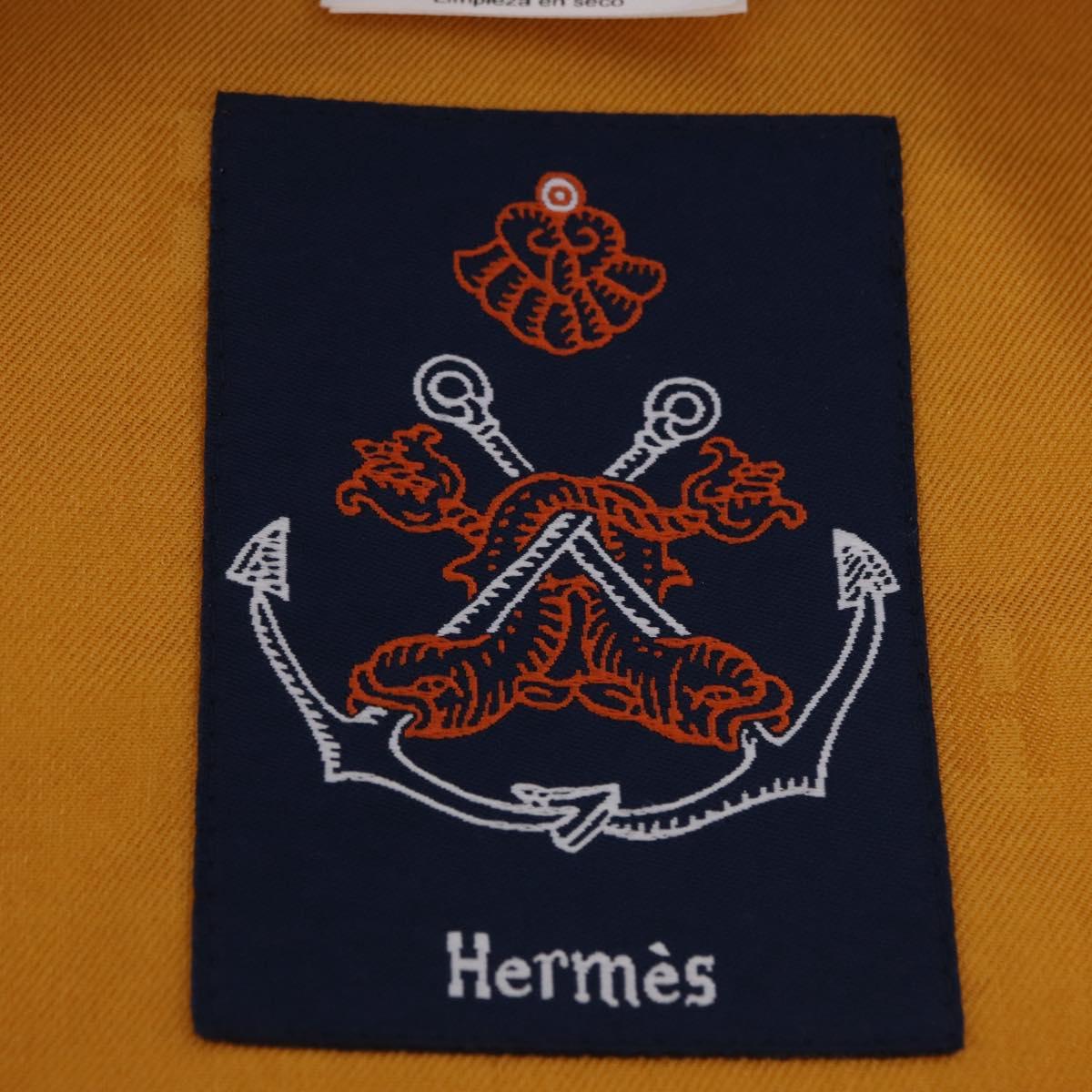 HERMES Casquette Hat Canvas White Auth ki6748M