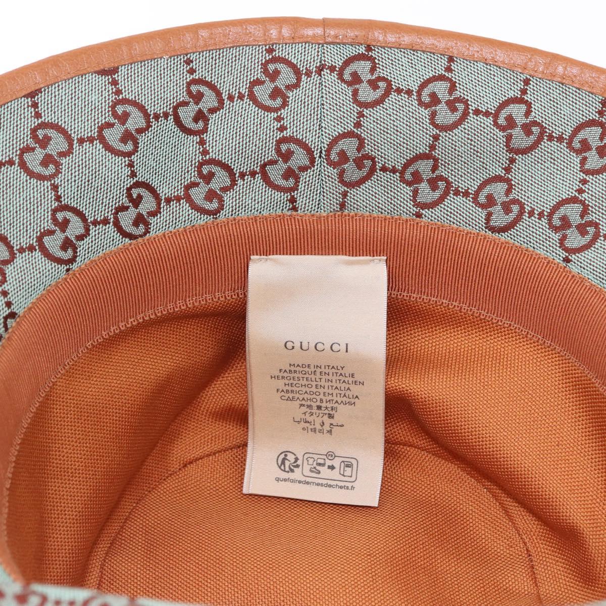 GUCCI GG Canvas Bucket Hat M Beige Gold Auth ki6749M