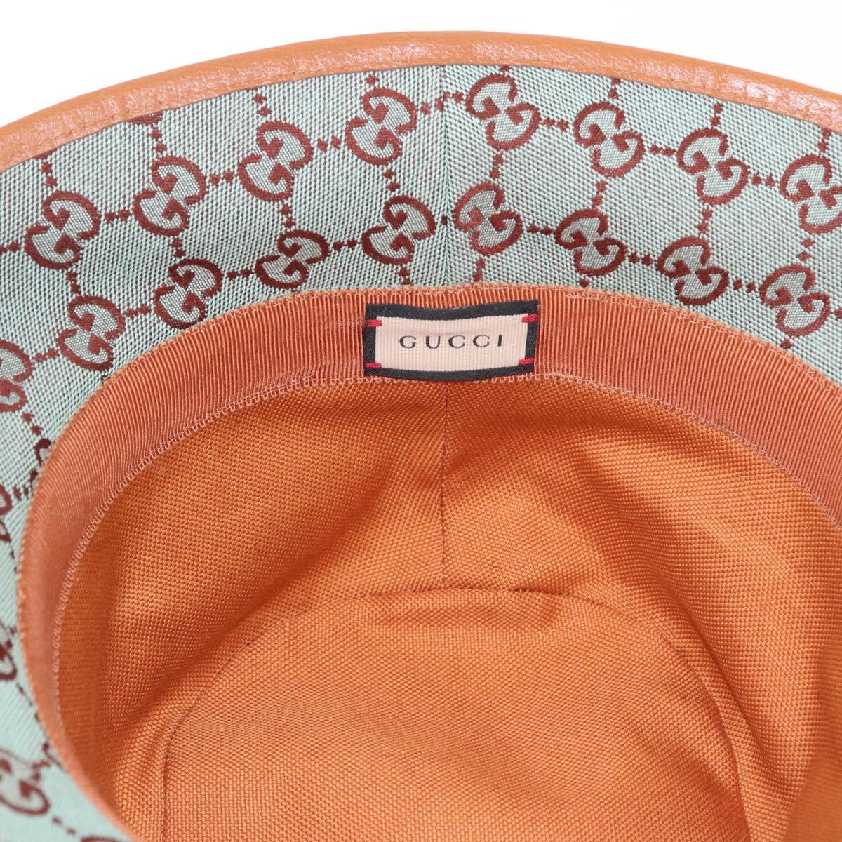 GUCCI GG Canvas Bucket Hat M Beige Gold Auth ki6749M