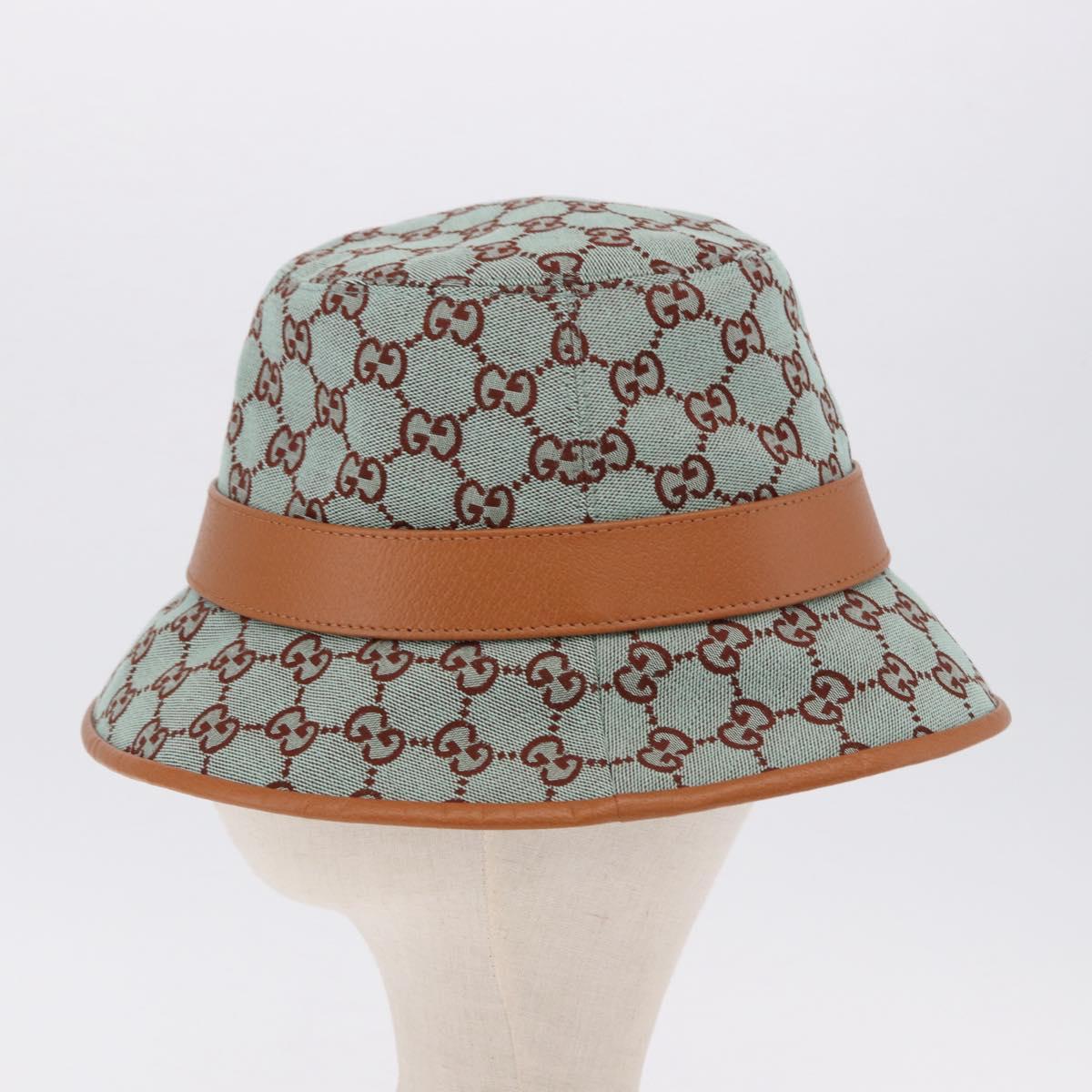GUCCI GG Canvas Bucket Hat M Beige Gold Auth ki6749M