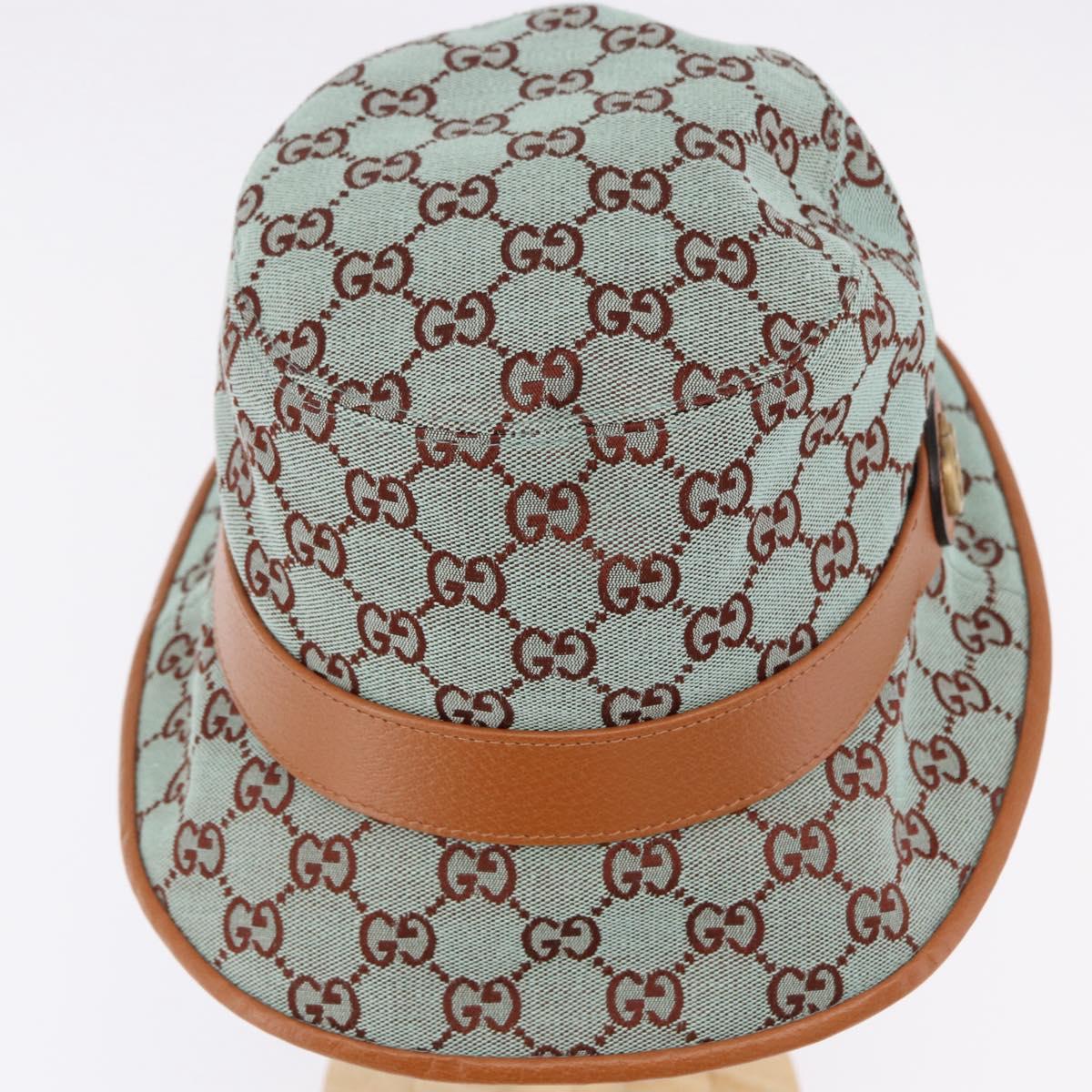 GUCCI GG Canvas Bucket Hat M Beige Gold Auth ki6749M