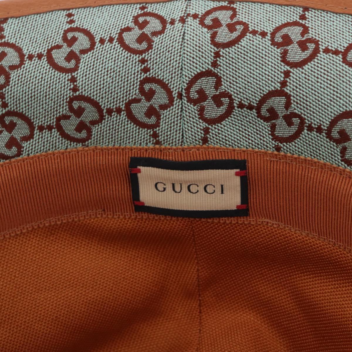 GUCCI GG Canvas Bucket Hat M Beige Gold Auth ki6749M