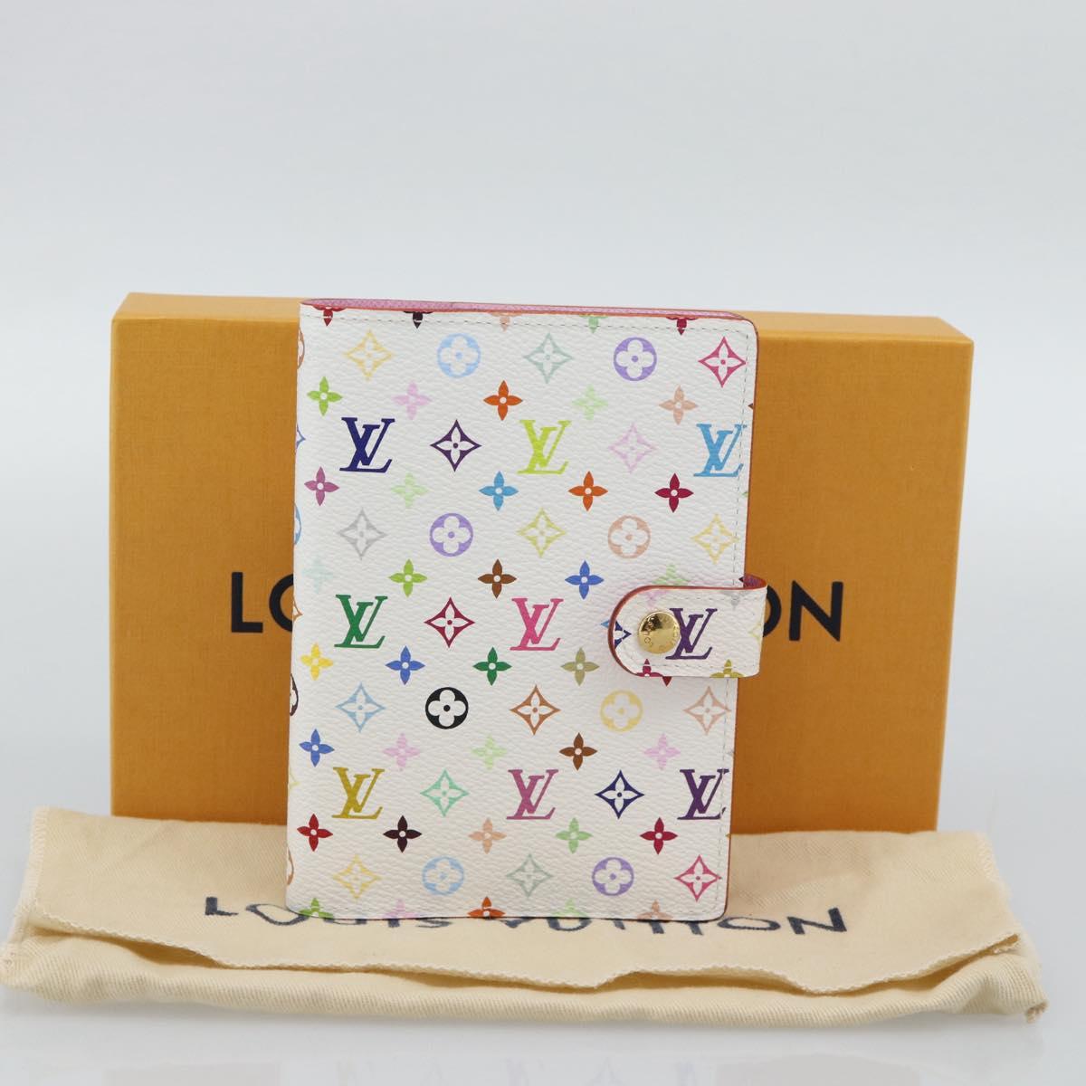 LOUIS VUITTON Multicolor Agenda PM Day Planner Cover White R21074 Auth ki6750M