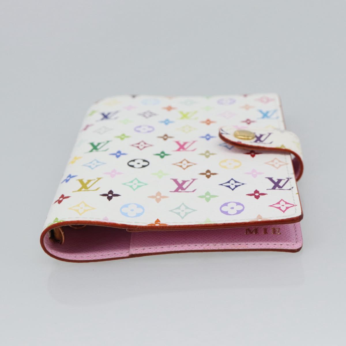 LOUIS VUITTON Multicolor Agenda PM Day Planner Cover White R21074 Auth ki6750M