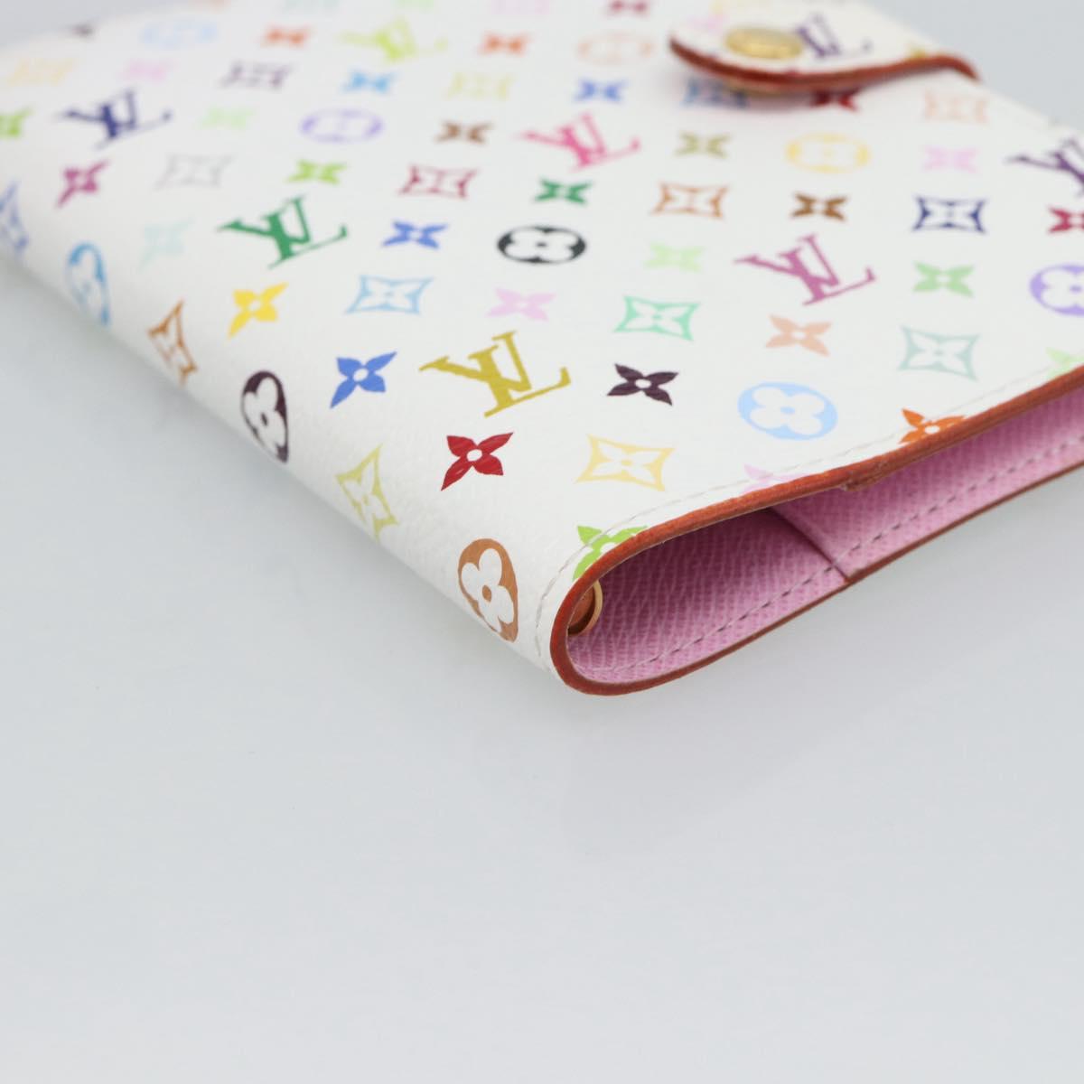 LOUIS VUITTON Multicolor Agenda PM Day Planner Cover White R21074 Auth ki6750M