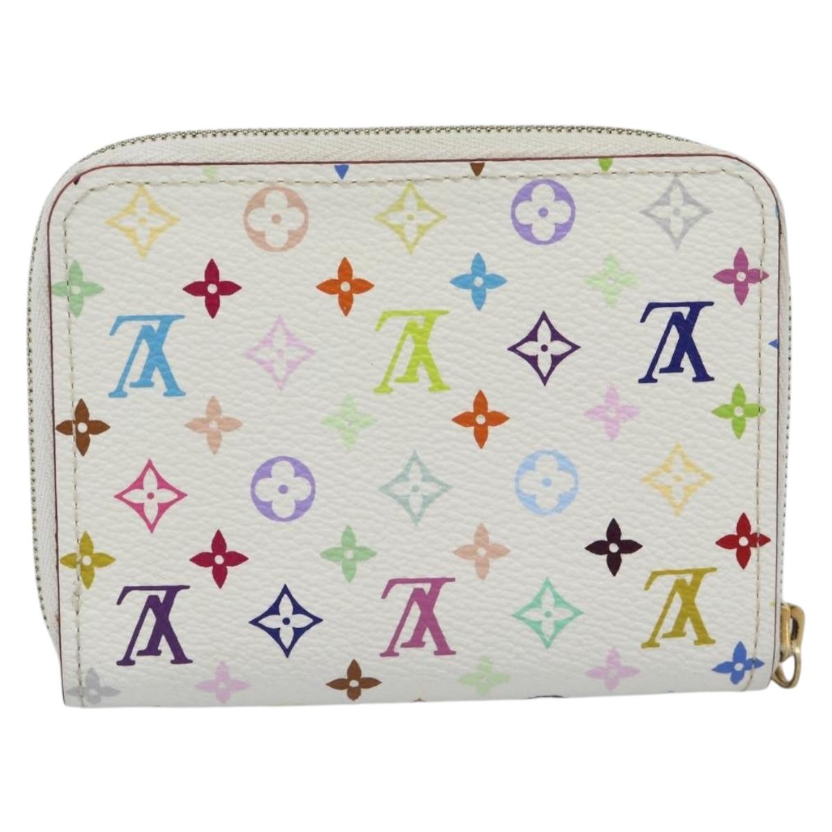 LOUIS VUITTON Monogram Multicolor Zippy Coin Purse White M93741 LV Auth ki6756V