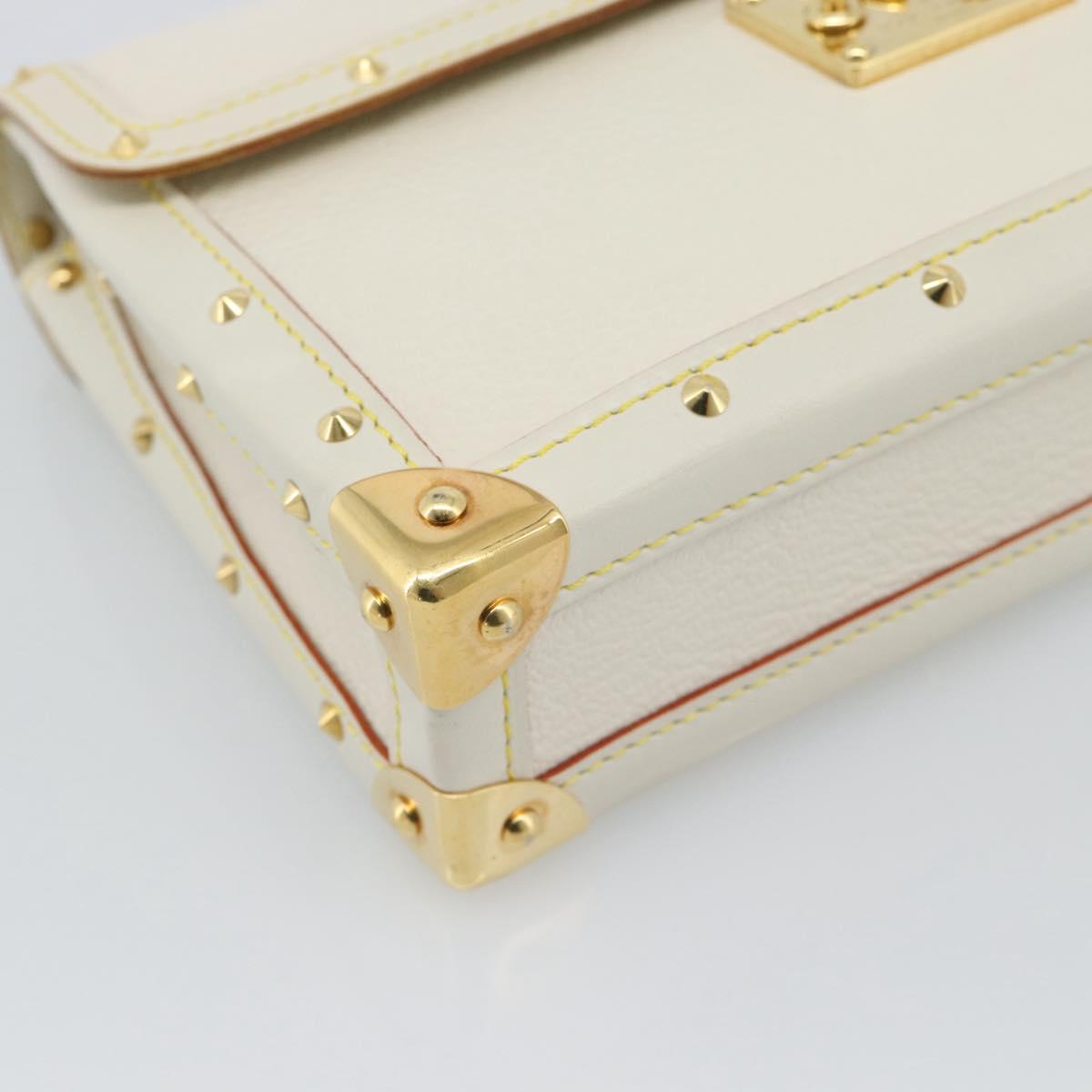 LOUIS VUITTON Suhari Emerble Shoulder Bag Leather White M92846 LV Auth ki6757V