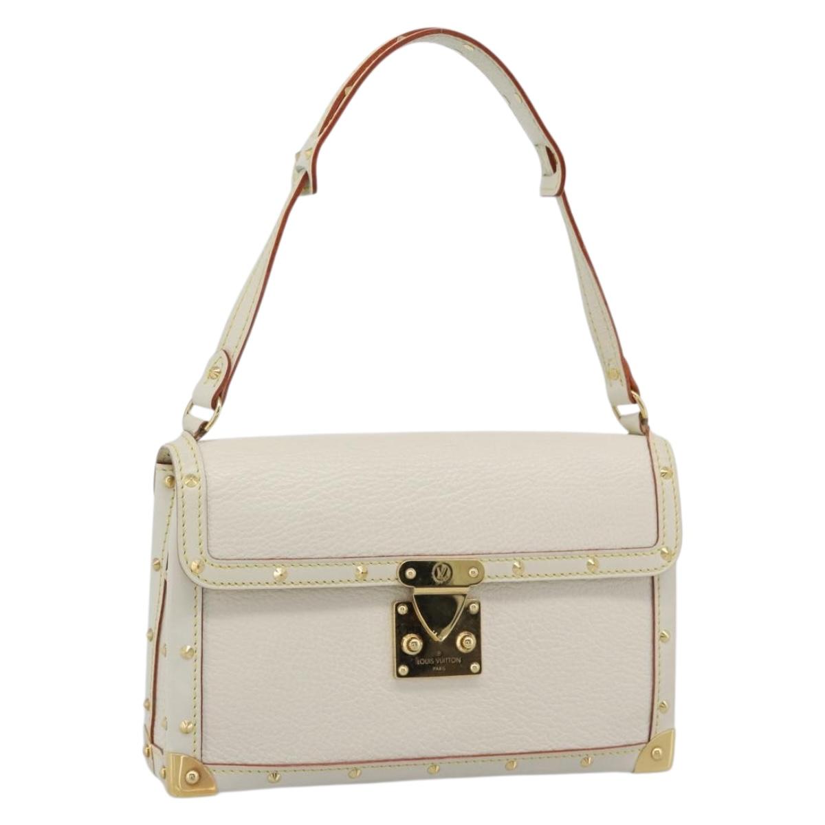 LOUIS VUITTON Suhari Emerble Shoulder Bag Leather White M92846 LV Auth ki6757V