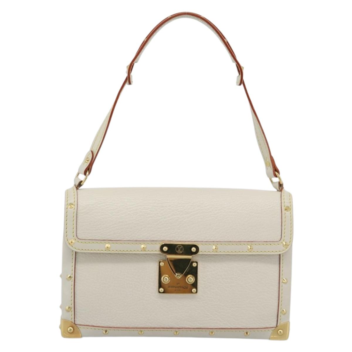 LOUIS VUITTON Suhari Emerble Shoulder Bag Leather White M92846 LV Auth ki6757V