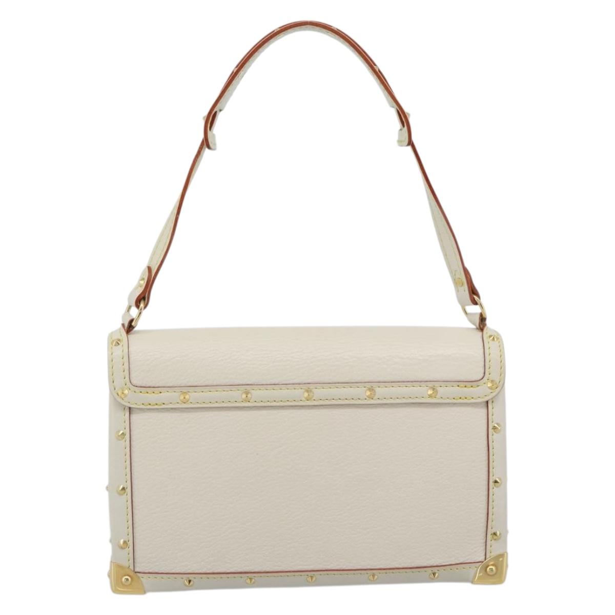LOUIS VUITTON Suhari Emerble Shoulder Bag Leather White M92846 LV Auth ki6757V