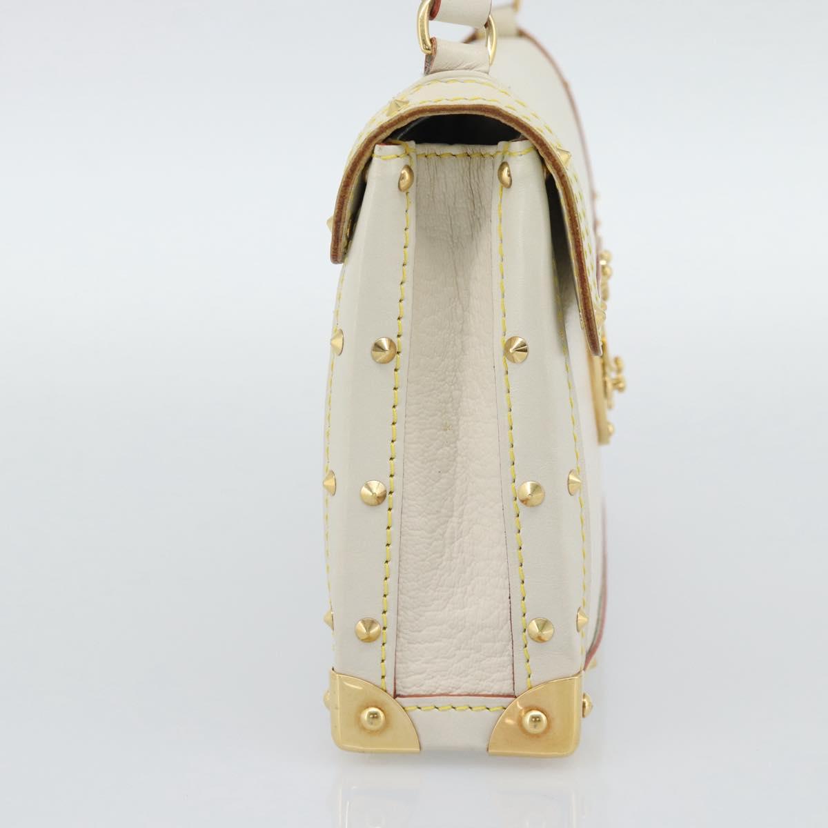 LOUIS VUITTON Suhari Emerble Shoulder Bag Leather White M92846 LV Auth ki6757V
