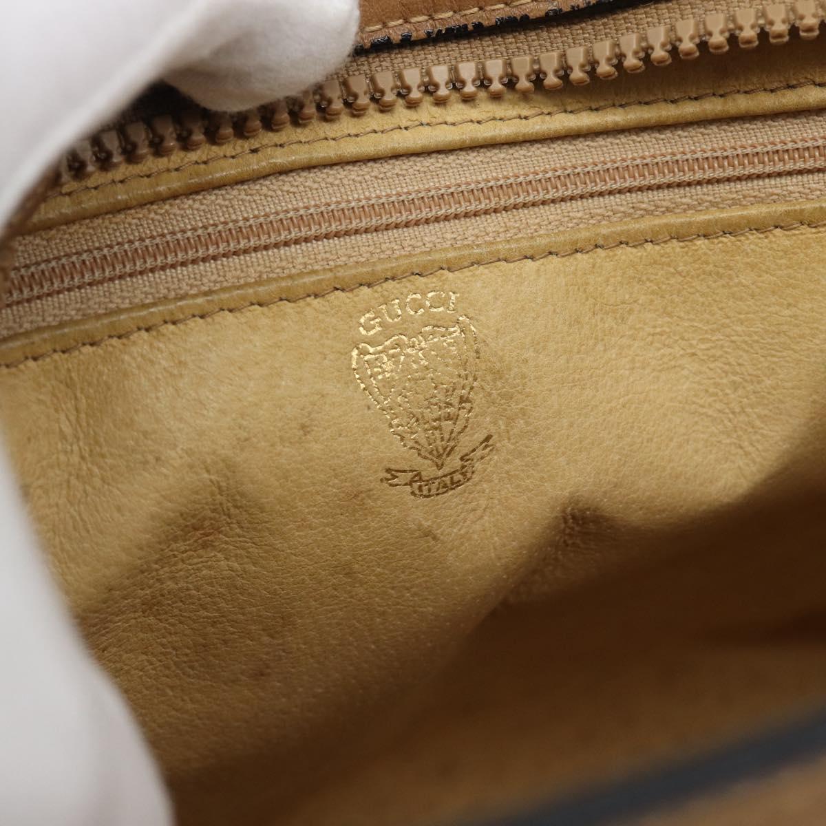 GUCCI Micro GG Canvas Hand Bag Beige Gold Auth ki6766