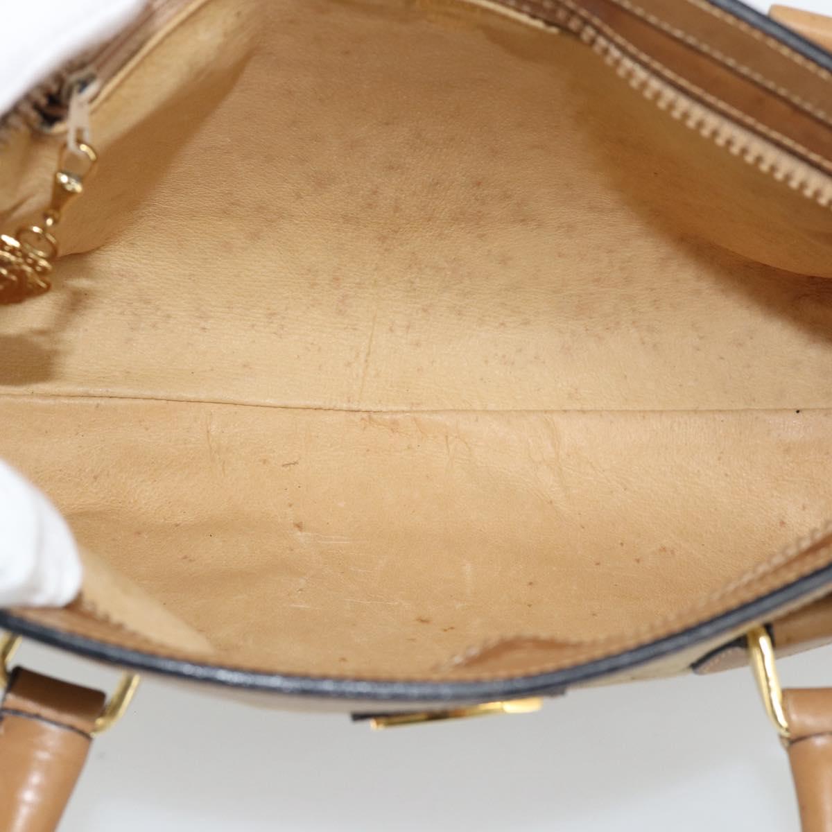 GUCCI Micro GG Canvas Hand Bag Beige Gold Auth ki6766