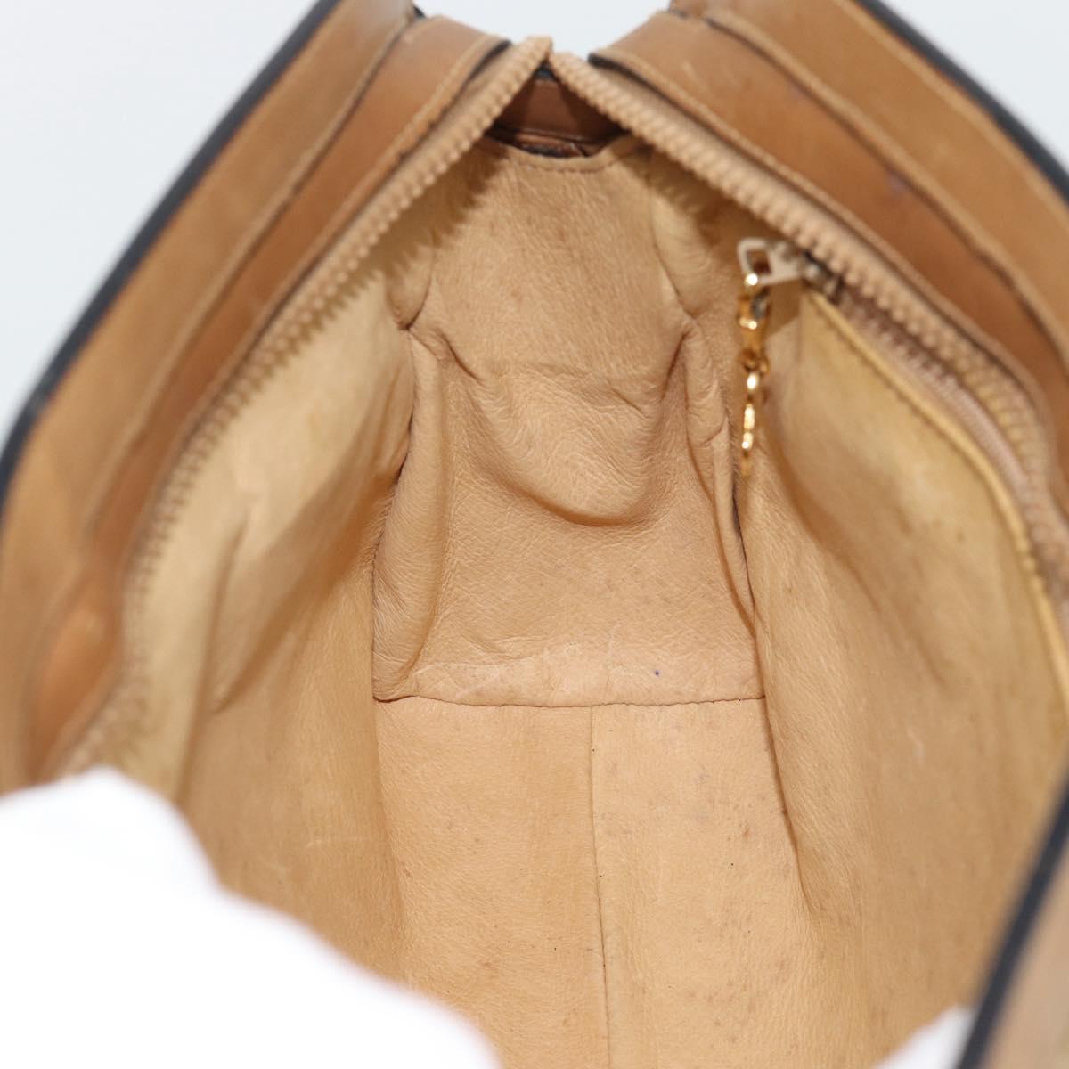 GUCCI Micro GG Canvas Hand Bag Beige Gold Auth ki6766