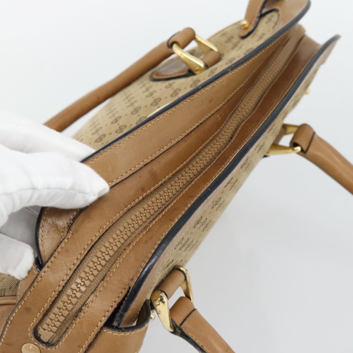 GUCCI Micro GG Canvas Hand Bag Beige Gold Auth ki6766