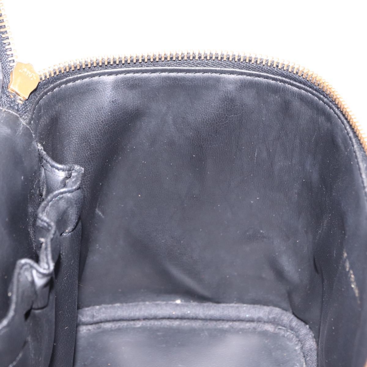 CHANEL COCO Mark Vanity Hand Bag Caviar Skin Black Gold CC Auth ki6768SAV