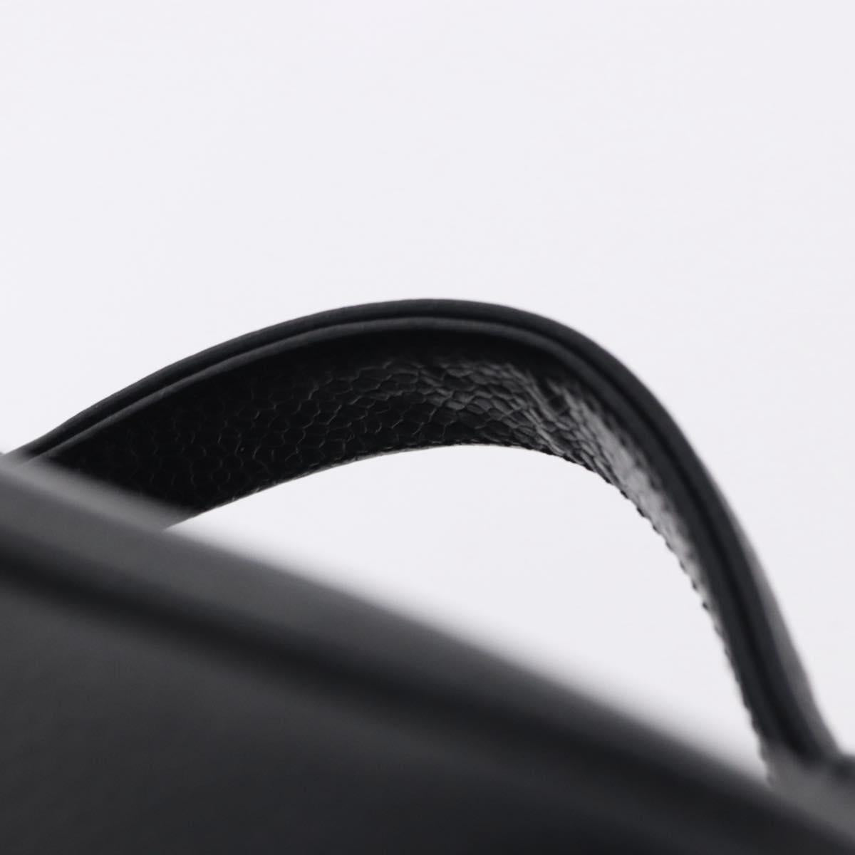 CHANEL COCO Mark Vanity Hand Bag Caviar Skin Black Gold CC Auth ki6768SAV